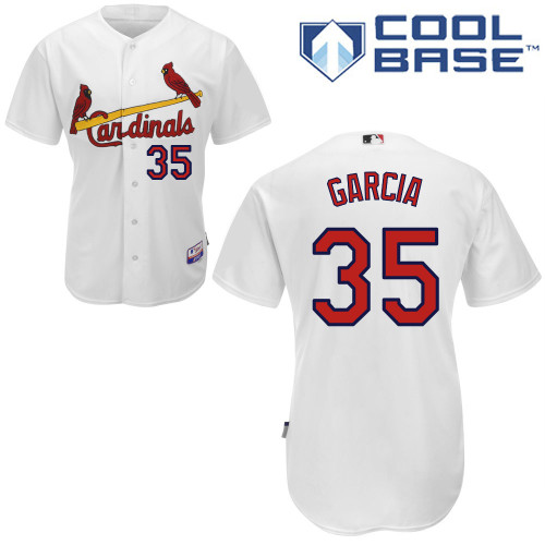 Greg Garcia #35 MLB Jersey-St Louis Cardinals Men's Authentic Home White Cool Base Baseball Jersey